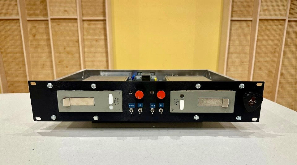 Matched Pair Telefunken V72 Mic Preamps in Rack